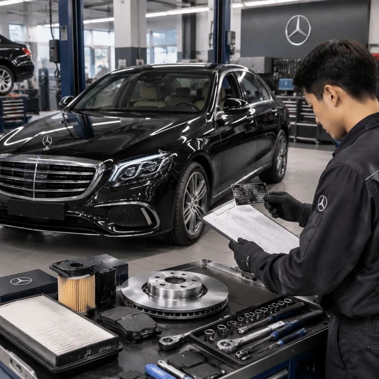 梅赛德斯E300L维修保养与配件核对示意图